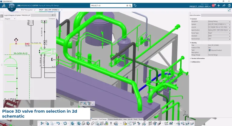 CATIA Fluid Engineering - Synchronize 2D diagrams > Dassault Systemes