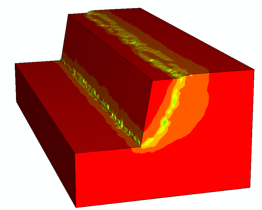 Simulation of a Geotechnical analysis, showcasing advanced solutions in Architecture, Engineering & Construction
