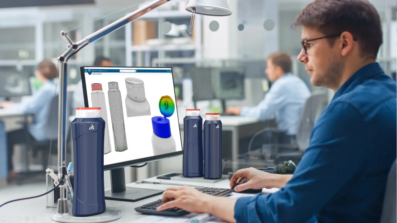 isual of SIMULIA's MODSIM technology for optimizing packaging in the Consumer Packaged Goods and Retail industry