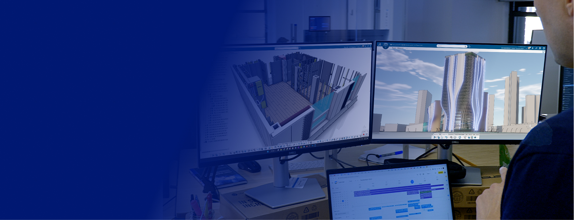 Banner showcasing CATIA for Architecture, Engineering, and Construction with emphasis on design collaboration and innovation.