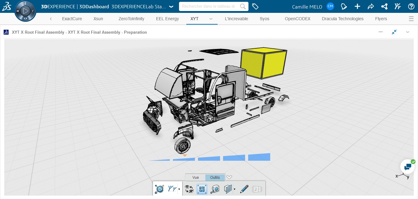 Modular electric PIXEL vehicles by XYT designed for urban mobility, powered by the 3DEXPERIENCE platform.
