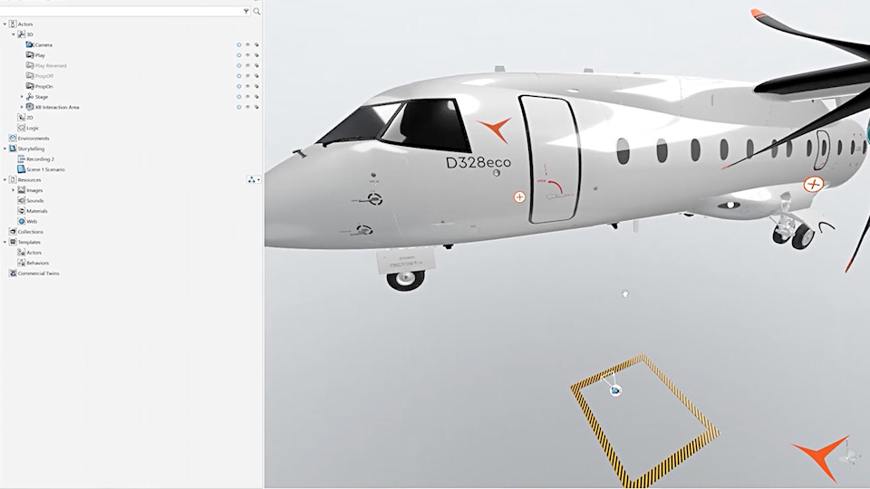 Deutsche Aircraft Door Design on the Plattform outside view > Dassault Systèmes