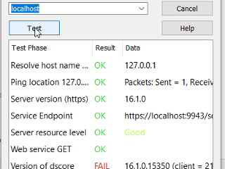 kindly guide me about Version of dscore "Fail" when I am connecting the biovia discovery studio with serveri am