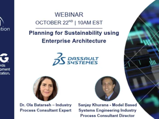 Live WEBINAR Oct 22! Planning for Sustainability Using Enterprise Architecture