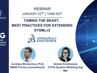 OMG CATIA Webinar Upcoming on January 22, 2026! Taming the Beast: Best Practices for Extending SysMLv2