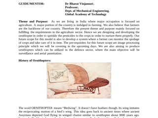 Drone-a-Thon | DESIGN AND DEVELOPMENT OF BIOMIMETIC ORNITHOPTER