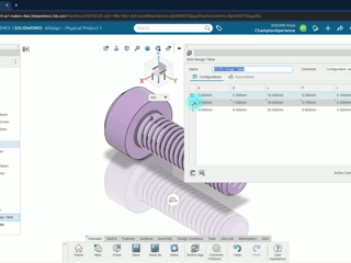 SolidWorks xDesign | Design Table