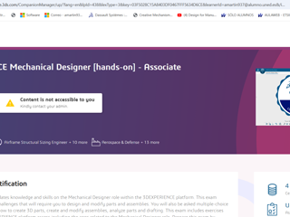 Access denied to 3DEXPERIENCE Mechanical Designer Certification