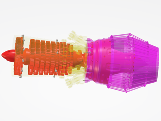 CAD model of Turbojet Engine Assembly