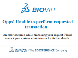 User receives "Opps! Unable to perform requested transaction...." error when attempting to access IM tab in LIMS