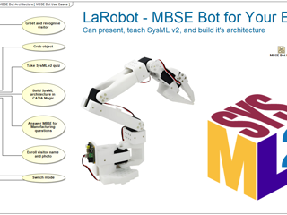 MBSE Bot for Your Event — Present, Teach SysML v2, Recognize People, Talk, Hold Your Cup... and Explain Its Own Architecture