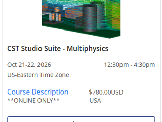 NAM DS-Direct Public Training: CST Studio Suite - Multiphysics 