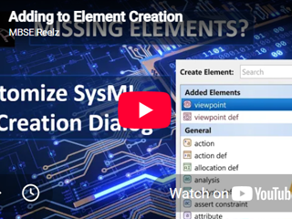 How to Customize the Element Creation Dialog in SysML v2 & CATIA Magic