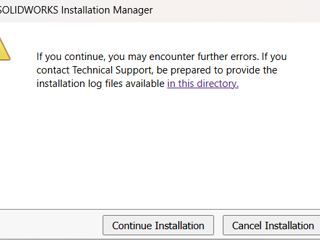 Solidworks install keeps going wrong