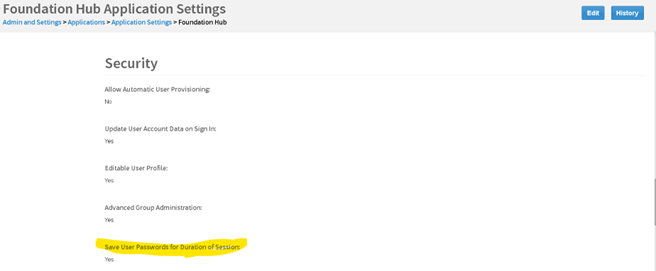 Foundation Hub Application Settings