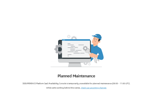 Dassault Systèmes 3DEXPERIENCE platform SaaS Console > Maintenance message in the console