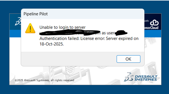 Dassault Systèmes BIOVIA T65-2025 License Error