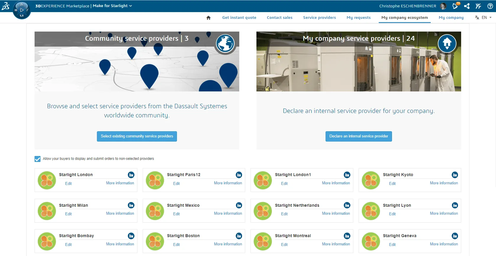 3DEXPERIENCE Make Enterprise service home page - 3DEXPERIENCE Make