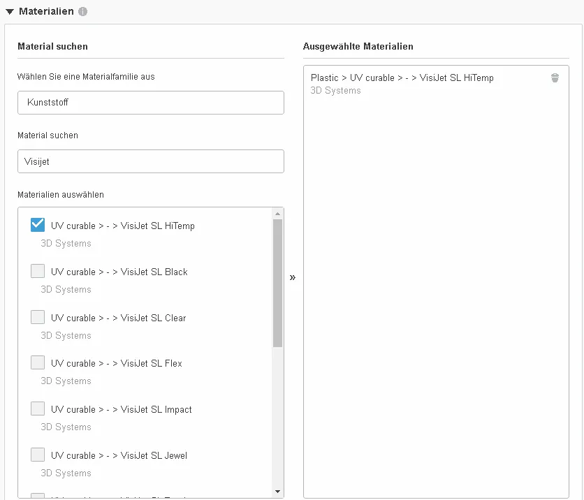 Hinzufügen eines Materials Seller Academy - 3DEXPERIENCE Make