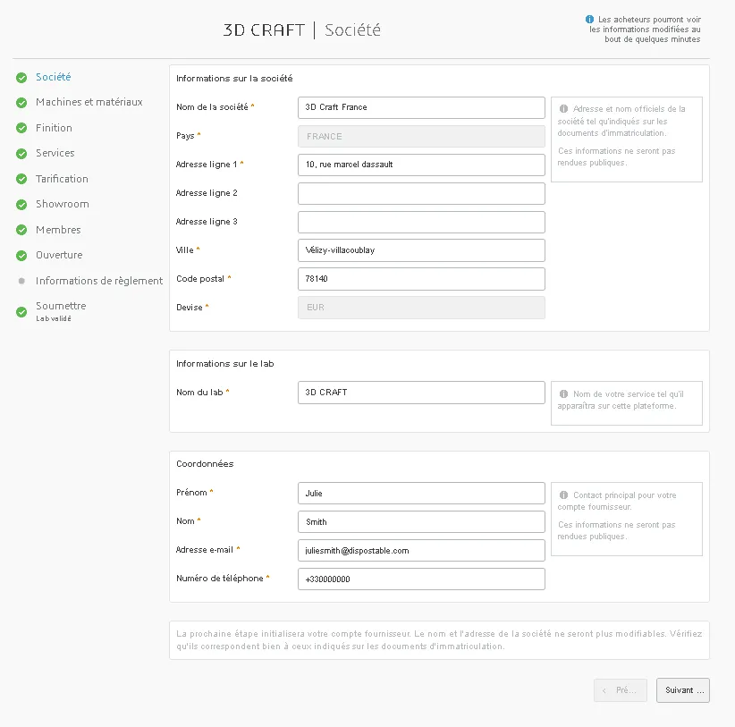Enregistrement de la société Seller Academy - 3DEXPERIENCE Make
