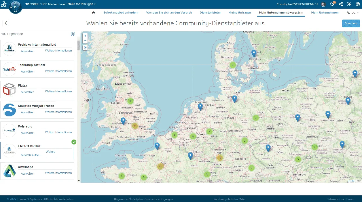 3DEXPERIENCE Make enterprise Karte - 3DEXPERIENCE Make
