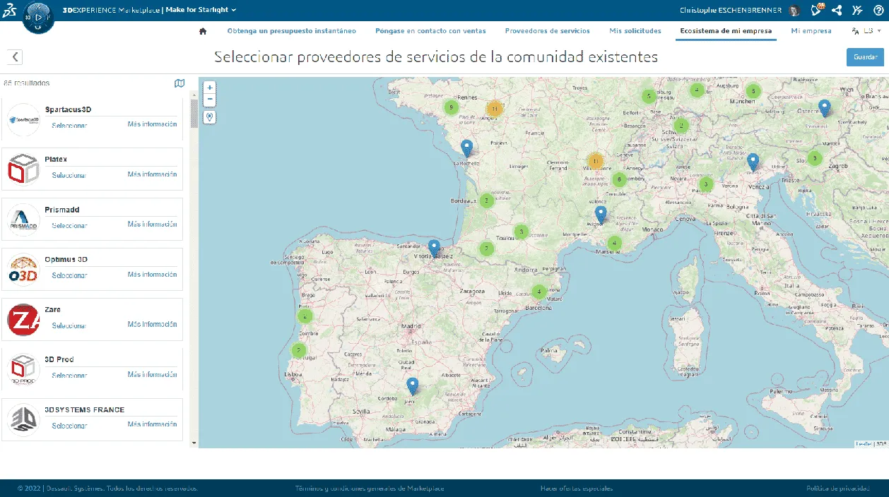 Mapa de la empresa 3DEXPERIENCE Make - 3DEXPERIENCE Make