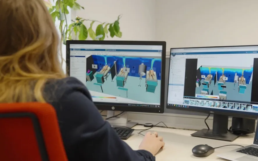 Hopital Saint-Louis APHP airflow simulation on 3DEXPERIENCE cloud SIMULIA > Dassault Systemes
