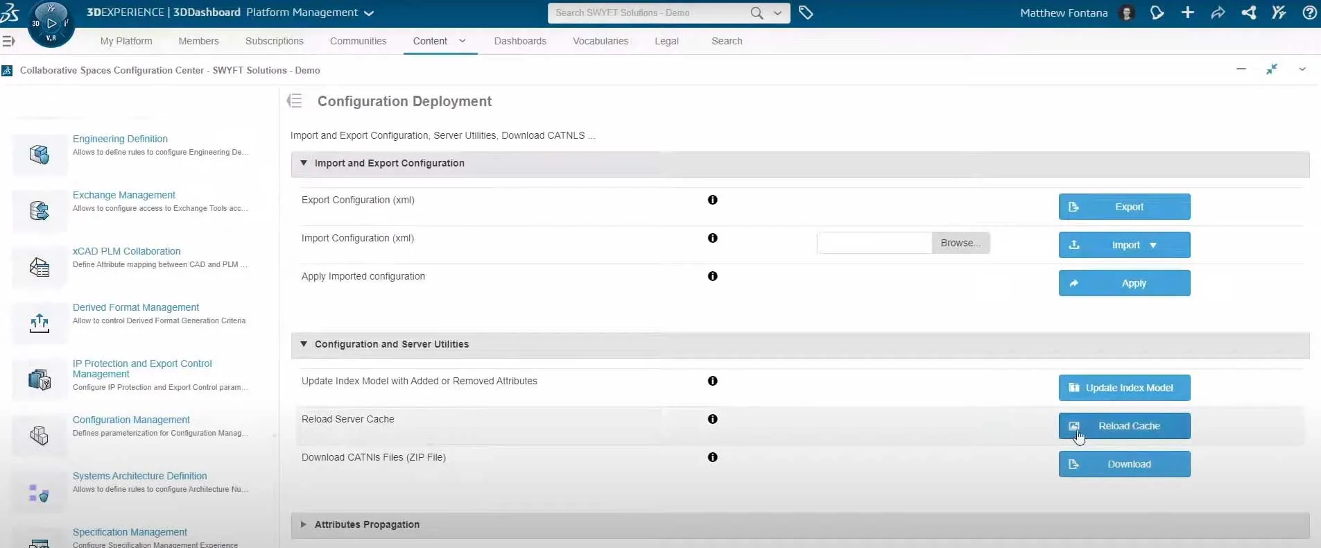 Reload the Server Cache > Getting Started > Dassault Systèmes®