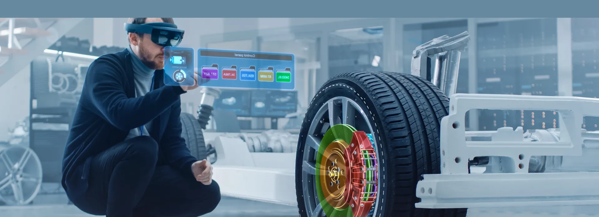 banner sulla realtà aumentata per la fabbricazione