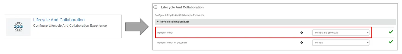 Settings for Revisions > Store & Revise > Dassault Systèmes®
