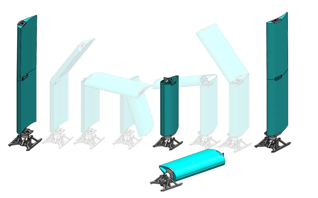 CWS wind-assisted propulsion foldable wing 