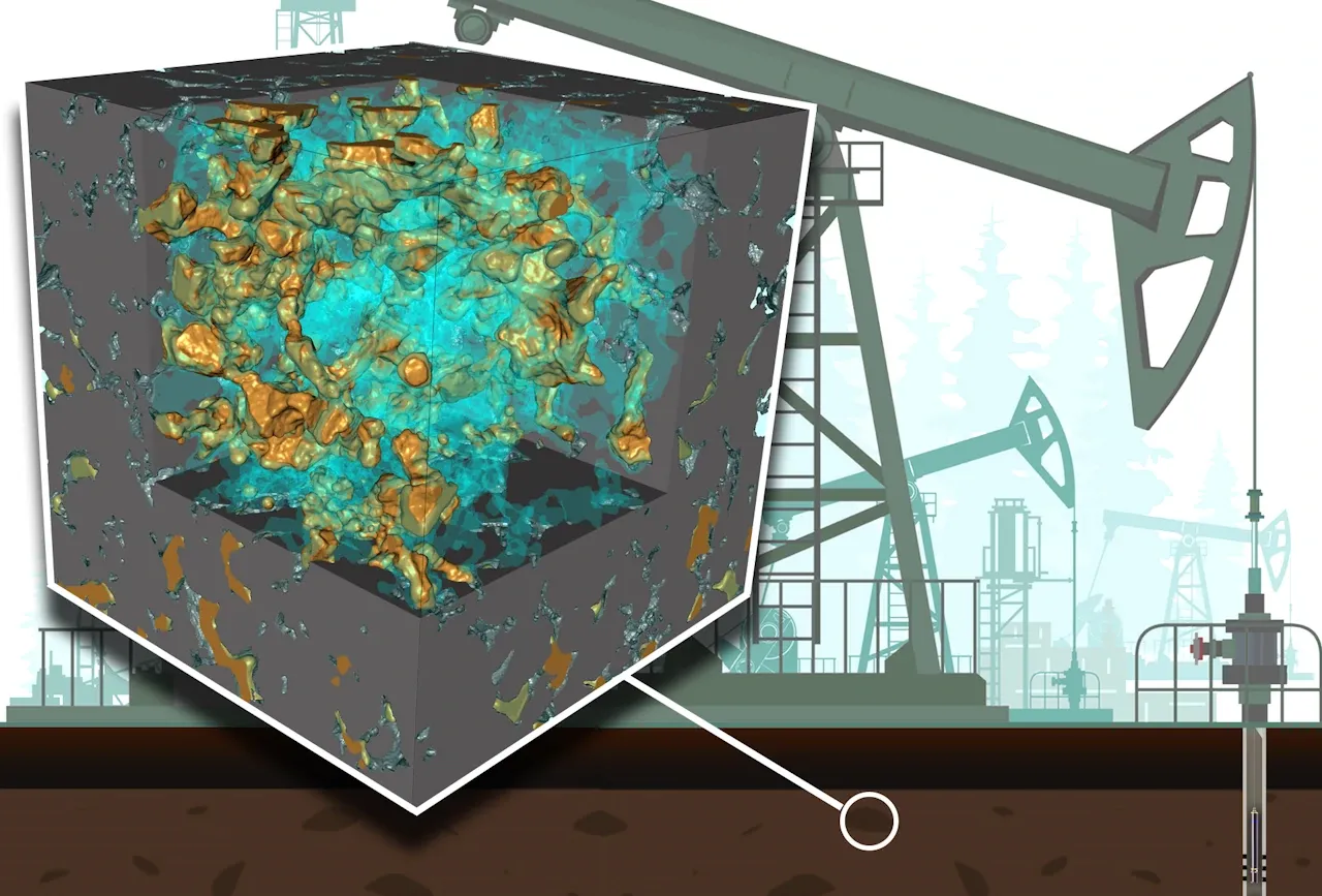 3D simulation of porous subsurface rock structure for oil, gas, or mining analysis using SIMULIA