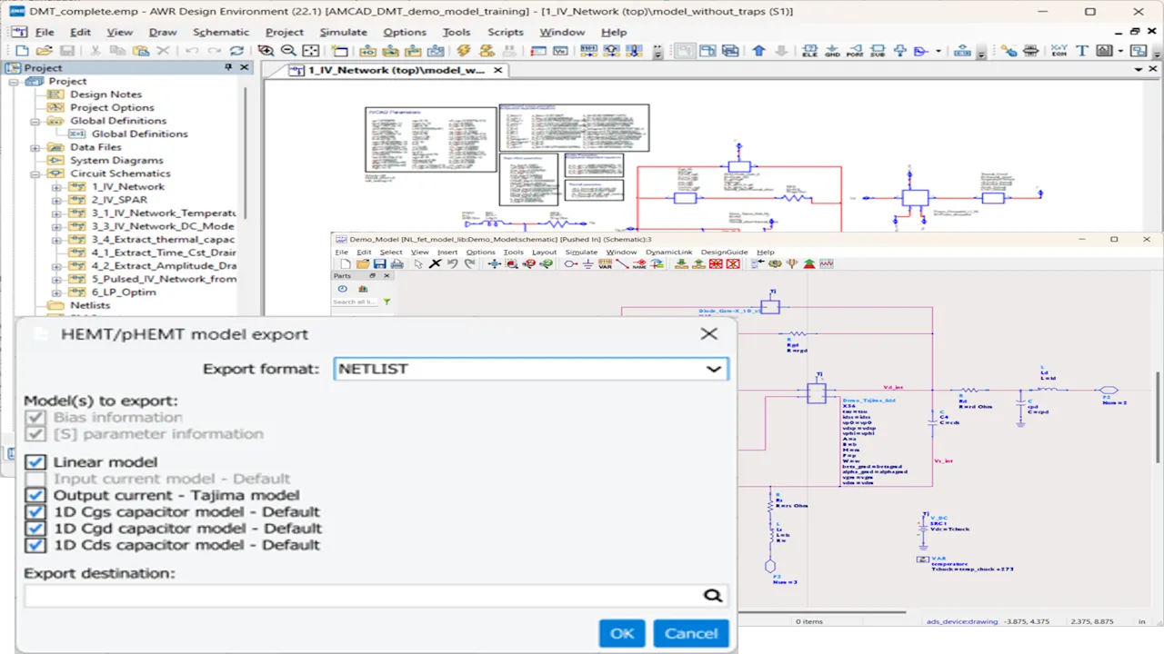 Export IVCAD transistor model in RF Circuit simulators > Dassault Systemes