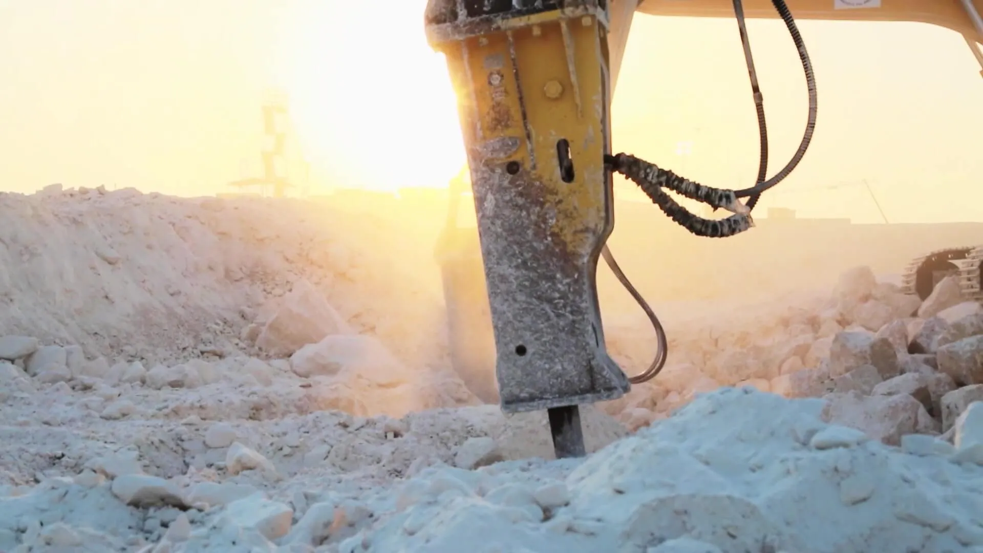 Close-up of a hydraulic drill from Soosan Cebotics, showcasing innovative construction machinery > Dassault Systemes