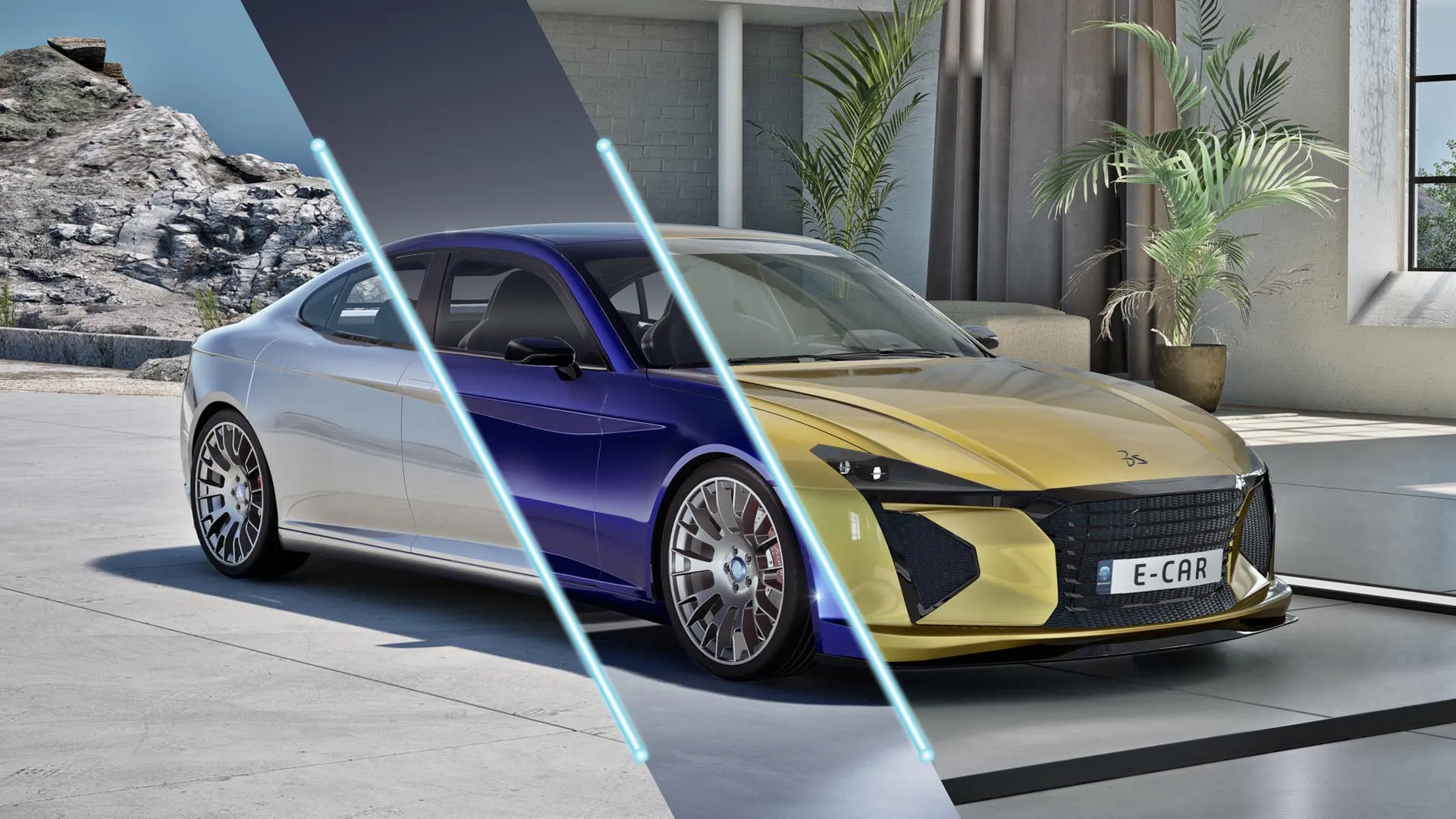 3D vehicle rendering created using 3DEXCITE Suite, which is a tool for creating immersive product visualization