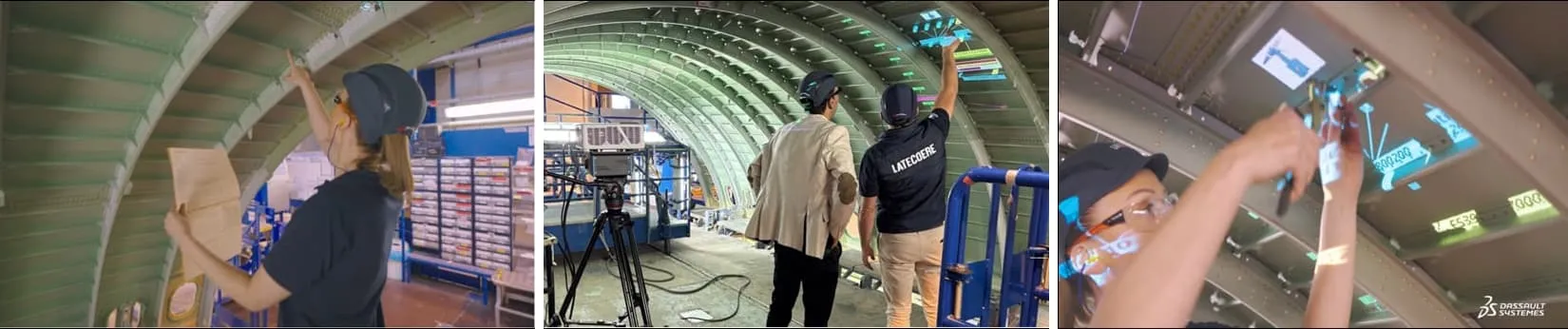 augmented reality assembly instructions visualized for quality inspection of aerospace fuselages at Latecoere using DELMIA