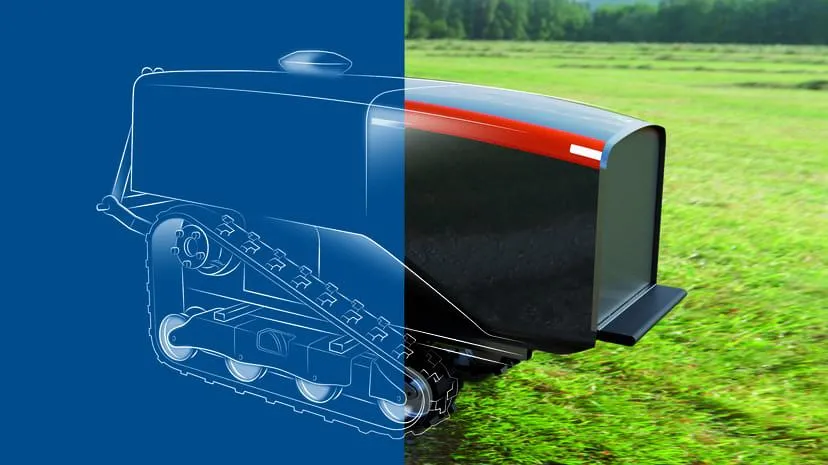Autonomous Agreenculture robot operating in a field, showcasing smart farming with the 3DEXPERIENCE platform