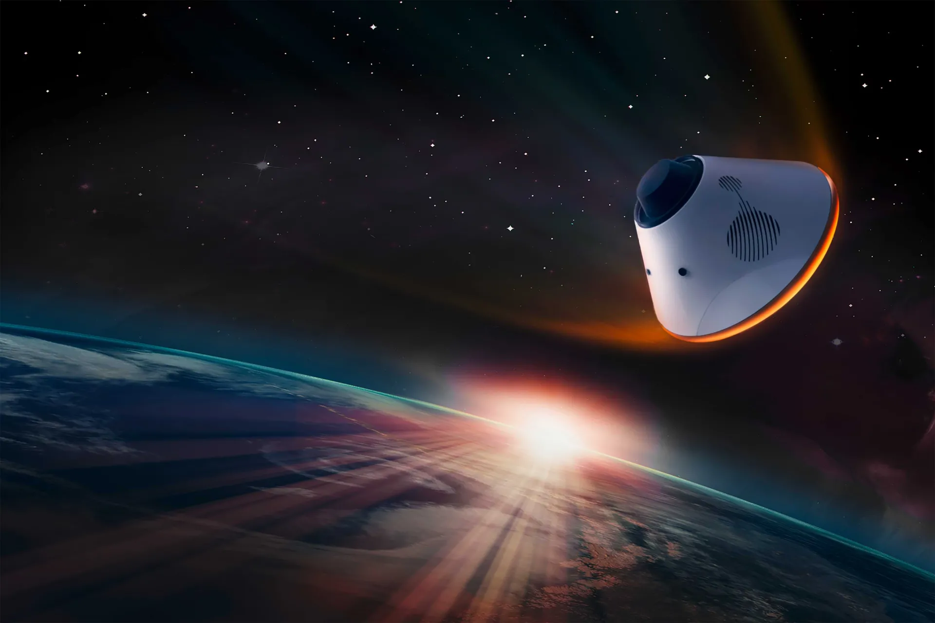 Engineers collaborating on Nyx orbital vehicle design using the 3DEXPERIENCE platform at The Exploration Company studio