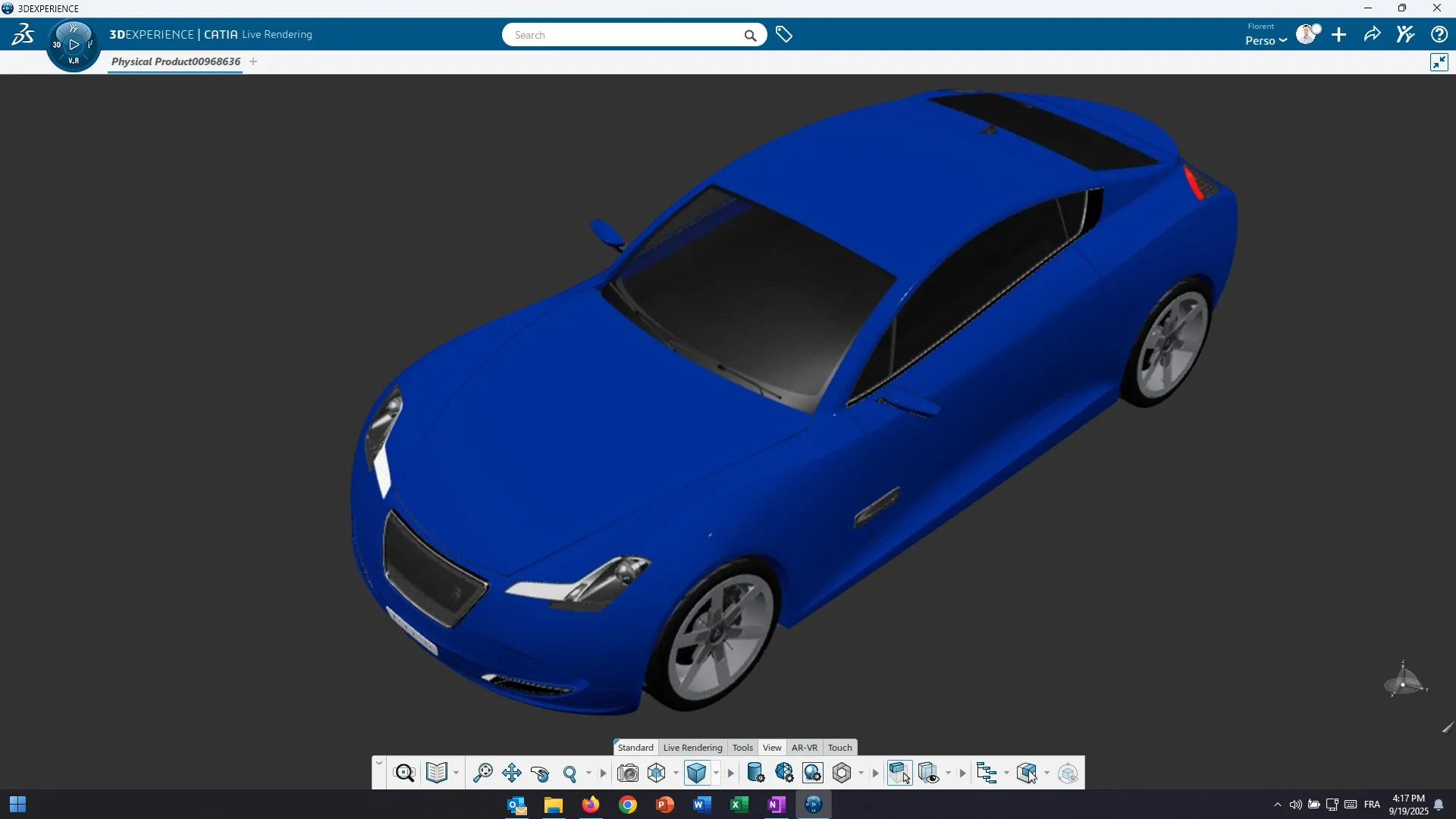 Platform view CATIA Live Rendering > Dassault Systèmes