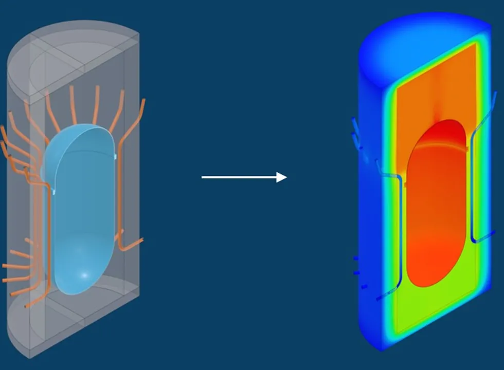 Engineer analyzing power plant simulation on the 3DEXPERIENCE platform for sustainable energy infrastructure design