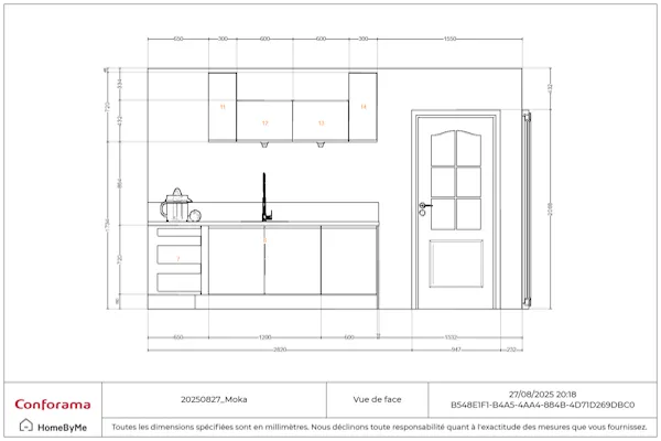 Conforama kitchen design front view from the side > Dassault Systèmes