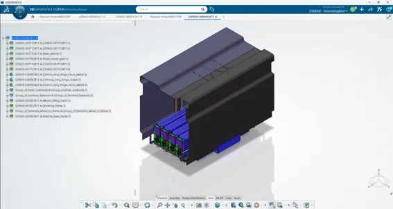 3D model of IGeTECH Hummingbird eVTOL battery module designed with CATIA on the 3DEXPERIENCE platform.