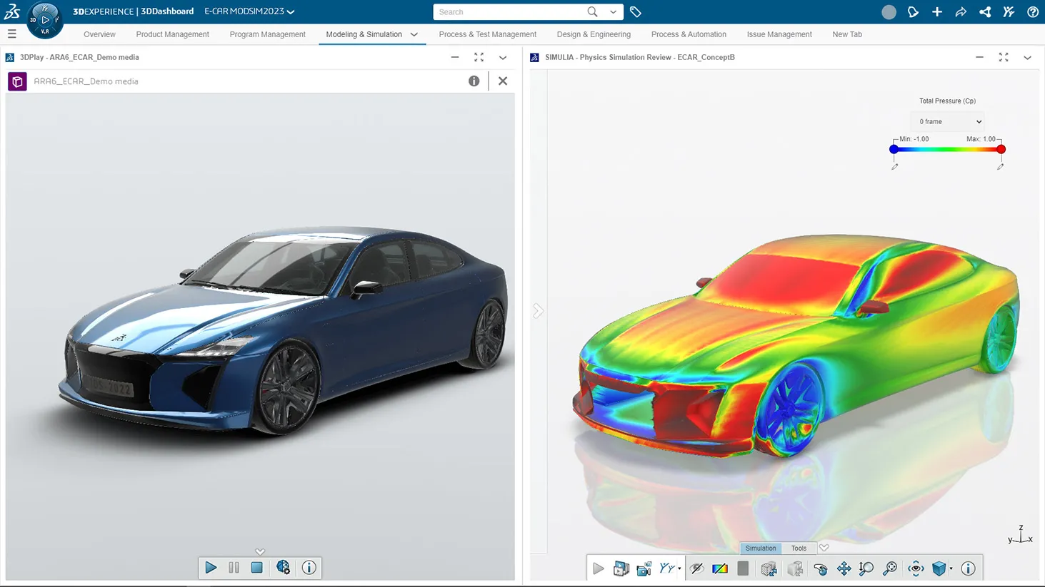 Aerodynamic simulation revealing pressure distribution