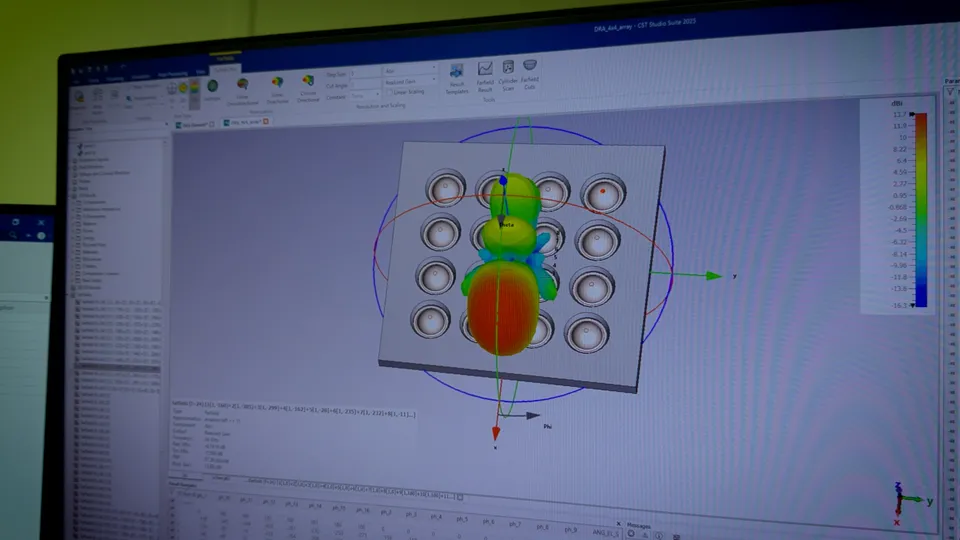 Engineering team at The Antenna Company using SOLIDWORKS and SIMULIA to design high-performance 6G antenna systems.