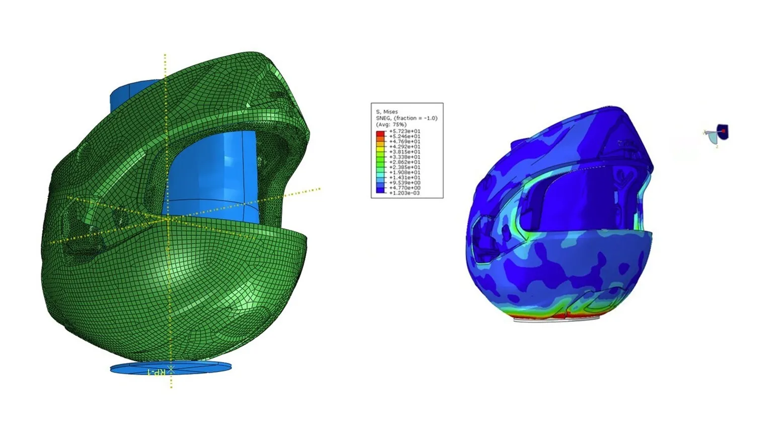 KIDO Sports shares a finite element model of their motorcycle helmet and stress results.