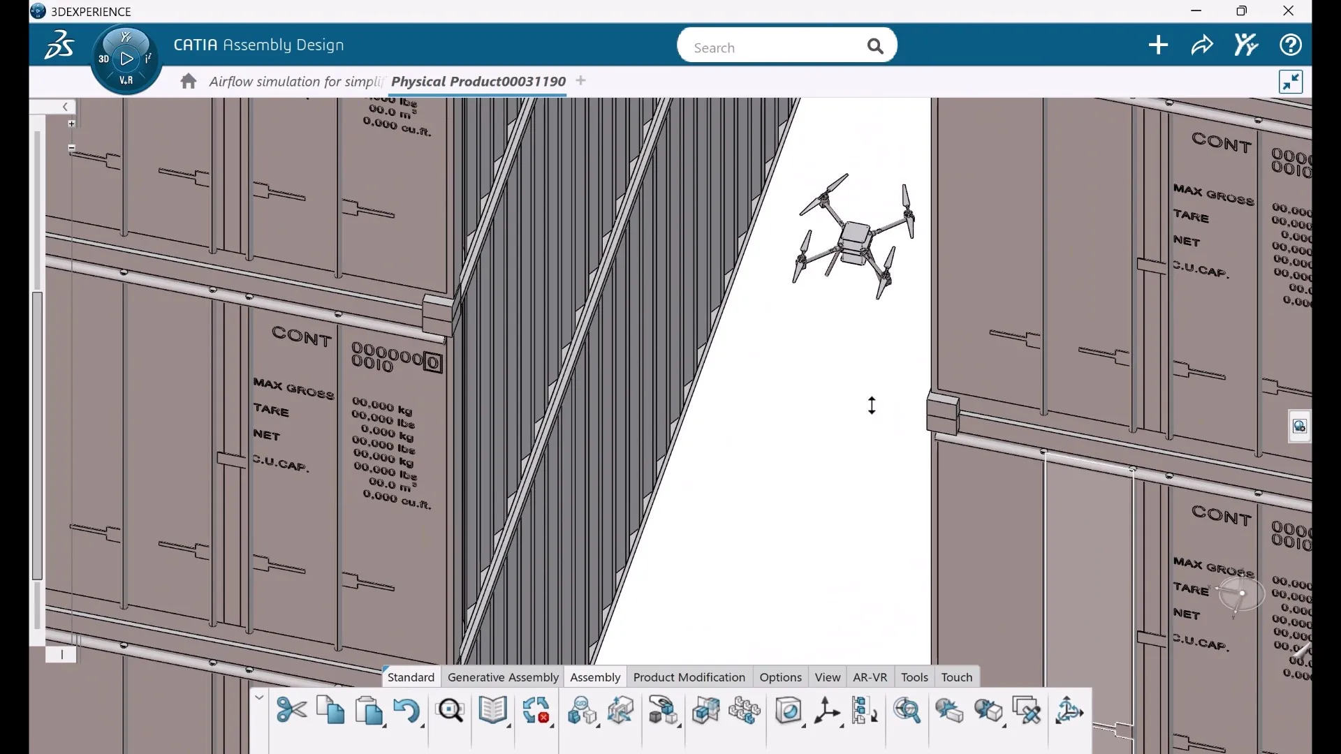 Autonomous drone for port logistics designed by iHawk Global using the 3DEXPERIENCE platform for virtual twin operations