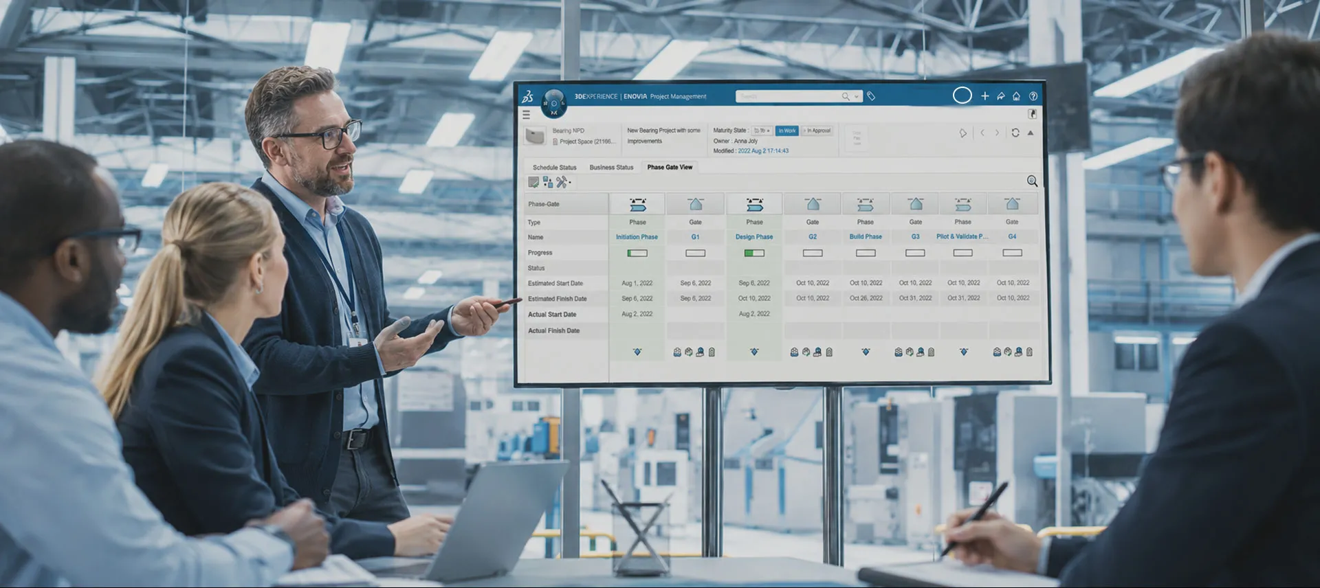 Stakeholder explaining the engineering of the product