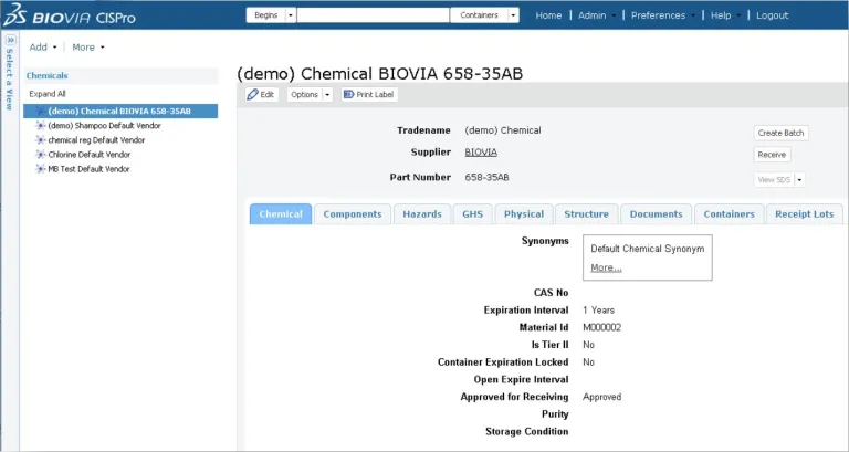 BIOVIA CISPro chemical > Dassault Systemes