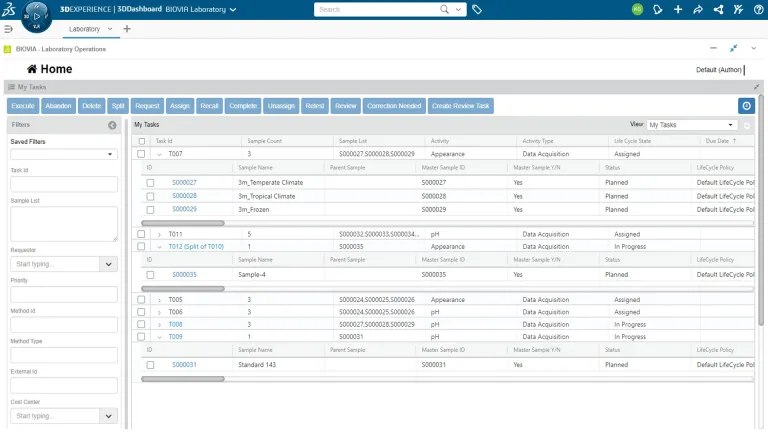 ONE Lab Task Management > Dassault Systemes