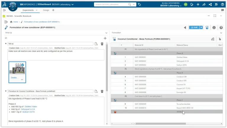 Scientific Notebook Formulations Approval > Dassault Systemes